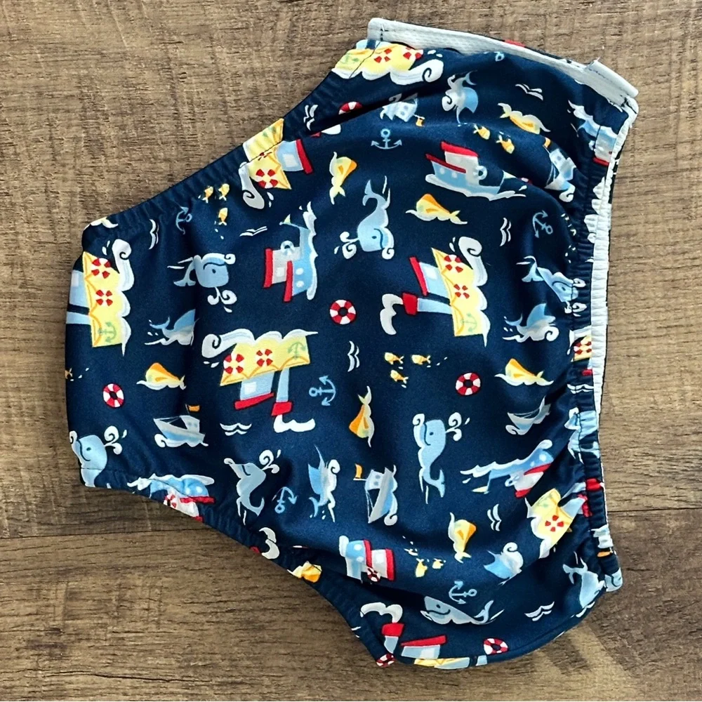 Navy Blue Kids Swim Diaper i play size 4/4T snap button sides